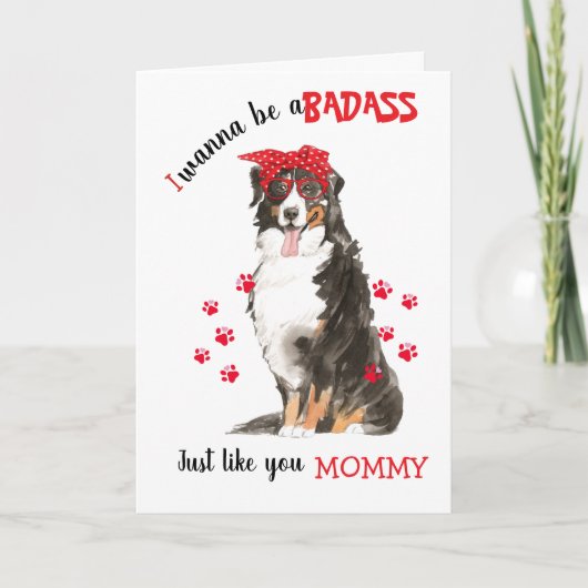 Happy Moederdag Badass Berner Sennenhond Kaart (Voorkant)
