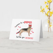 Happy Moederdag Badass van Duitse herdershond Kaart (Gele Bloem)