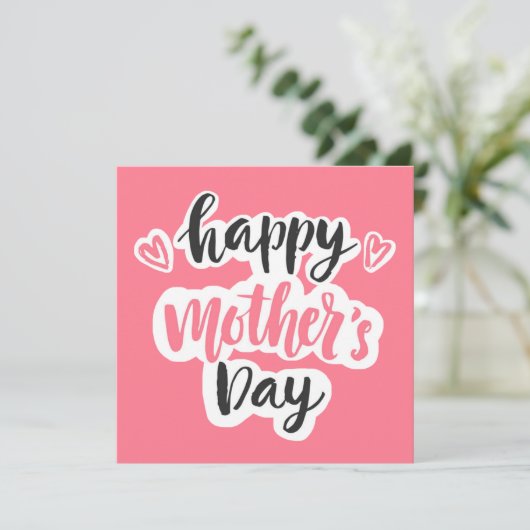 Happy Moederdag Beauful Typography Kaart (Staand voorkant)