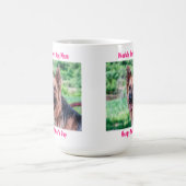 Happy Moederdag - Beste Hond Mama - Roze Huisdier Koffiemok (Center)