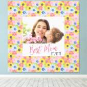 Happy Moederdag, beste mama ooit Canvas Afdruk (Insitu (Houten vloer))