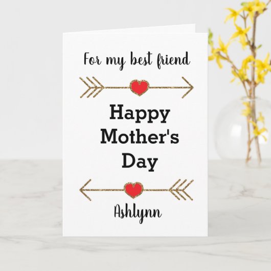 Happy Moederdag beste vriend Kaart (Gele Bloem)