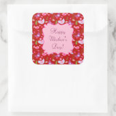 Happy Moederdag Birds'n Blooms Square Stickers (Tas)