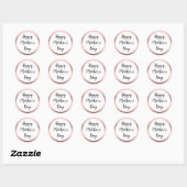 Happy Moederdag Black Script White roze Ronde Sticker (Vel)