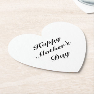 Happy Moederdag black white script elegant chic Kartonnen Onderzetters
