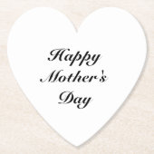 Happy Moederdag black white script elegant chic Kartonnen Onderzetters (Voorkant)