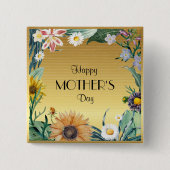 Happy Moederdag, bloemontwerp, Button (Voorkant)