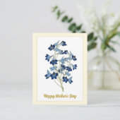 Happy Moederdag  Blue Bells Flowers Briefkaart (Staand voorkant)