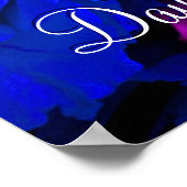 Happy Moederdag Blue Paars Roos Poster (Hoek)