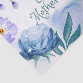 Happy Moederdag Blue, paarse bloemen Tissuepapier (Detail)