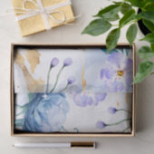 Happy Moederdag Blue, paarse bloemen Tissuepapier (Geschenk)