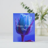 Happy Moederdag Blue Roos Briefkaart (Staand voorkant)