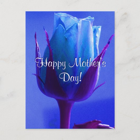 Happy Moederdag Blue Roos Briefkaart (Voorkant)