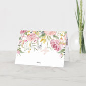 Happy Moederdag | Blush roze bloemen en goud Folie Feestdagenkaart (Achterkant)