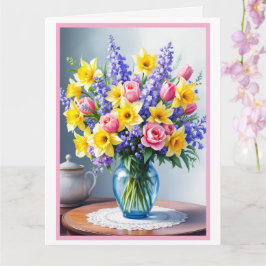 Happy Moederdag Boeket van Spring Flowers Kaart