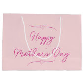 Happy Moederdag Bord Roze met Harten Groot Cadeauzakje (Achterkant)