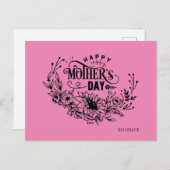 Happy Moederdag Briefkaart (Voorkant / Achterkant)