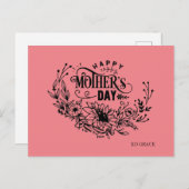 Happy Moederdag Briefkaart (Voorkant / Achterkant)