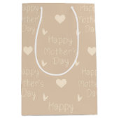 Happy Moederdag brown script Medium Cadeauzakje (Voorkant)