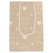 Happy Moederdag brown script Medium Cadeauzakje (Achterkant)