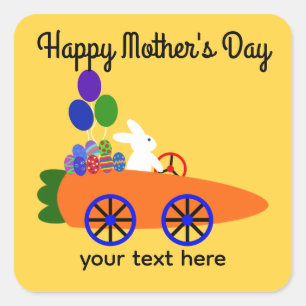 Happy Moederdag Bunny Carrot-auto #3 Sticker