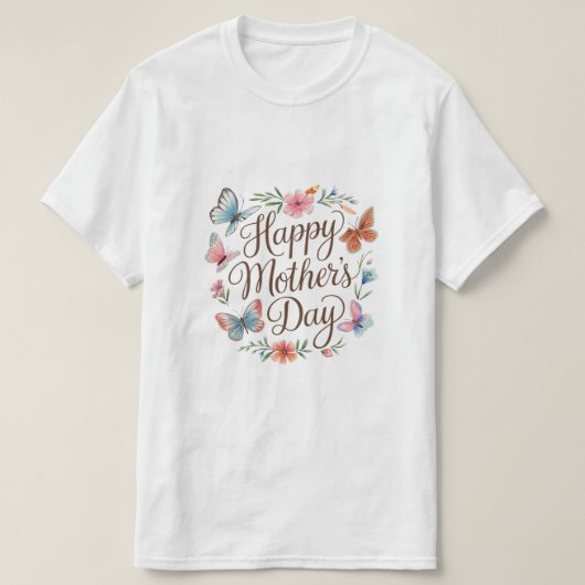 Happy Moederdag Butterfly Design – Mooie GI T-shirt (Design voorkant)