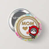 Happy moederdag Button - Kat (Voorkant /achterkant)