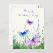 Happy Moederdag Card Spring Butterflies Briefkaart (Voorkant / Achterkant)