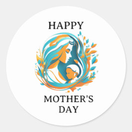 Happy Moederdag Classic  Round Sticker