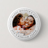 Happy Moederdag Classic Simple Photo Ronde Button 5,7 Cm (Voorkant)