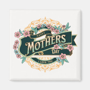 Happy Moederdag Colorful Floral Flowers Magneet
