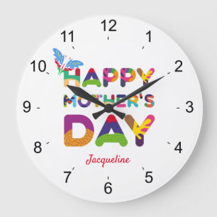 Happy Moederdag Colorful Grote Klok