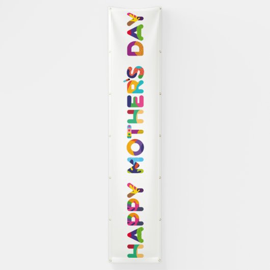 Happy Moederdag Colorful Spandoek (Verticaal)