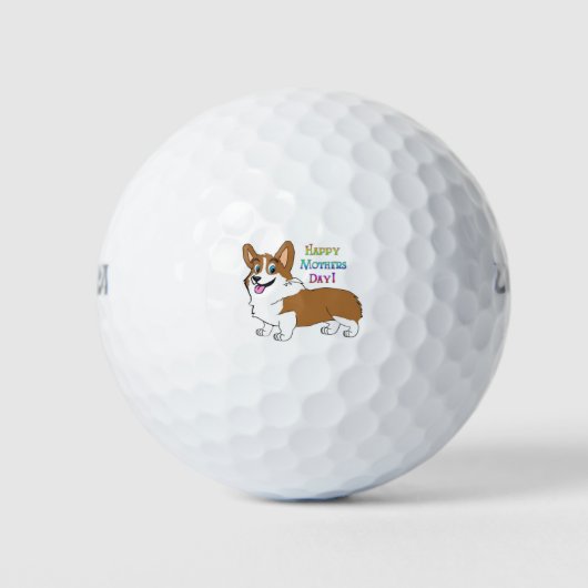 Happy Moederdag Corgi Golfballen (Voorkant)