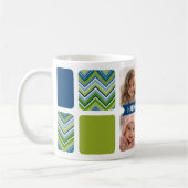 Happy Moederdag Custom 4 Photo Collage Chevrons Koffiemok (Links)