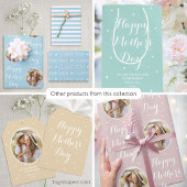 Happy Moederdag Custom Foto Mint Groen 3 Inpakpapier Vel