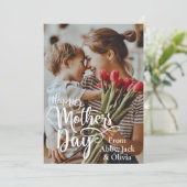 Happy Moederdag Custom Photo and Text Kaart (Staand voorkant)