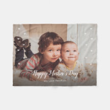 Happy Moederdag Custom Photo Fleece Blankets