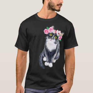 Happy Moederdag Cute Cat met bloemen Cat mam G T-shirt
