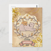Happy Moederdag Cute Fun Beer en Cup Briefkaart (Voorkant / Achterkant)