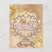 Happy Moederdag Cute Fun Beer en Cup Briefkaart (Voorkant)