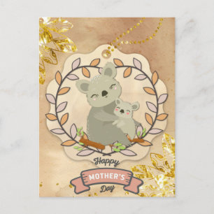 Happy Moederdag Cute Fun Koala Beer en Baby Briefkaart