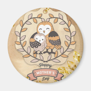 Happy Moederdag Cute Fun Owl Bird Magneet