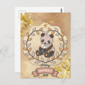 Happy Moederdag Cute Fun Panda Beer Briefkaart (Voorkant / Achterkant)