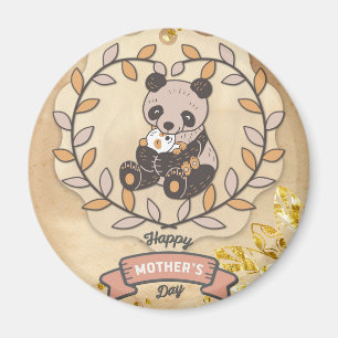 Happy Moederdag Cute Fun Panda Beer Magneet