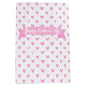 Happy Moederdag | Cute Pink Hearts Pattern Medium Cadeauzakje (Voorkant)