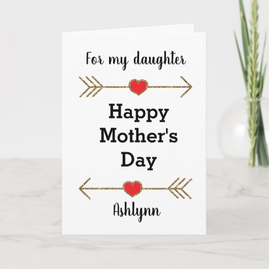 Happy Moederdag Daughter Kaart (Voorkant)