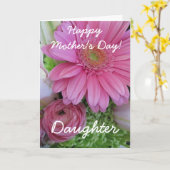Happy Moederdag-dochter-roze Floral Kaart (Gele Bloem)