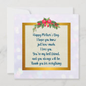 Happy Moederdag Elegant Modern Roze Bloemen Kaart (Achterkant)