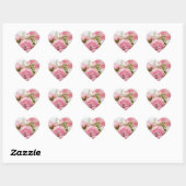 Happy Moederdag Elegant Roze Rozen Bloemen Hart Sticker (Vel)